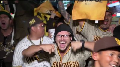 Fans pack the East Village after Padres beat Braves in playoff opener