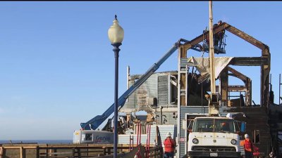 Crews begin demolition process on damaged Oceanside Pier