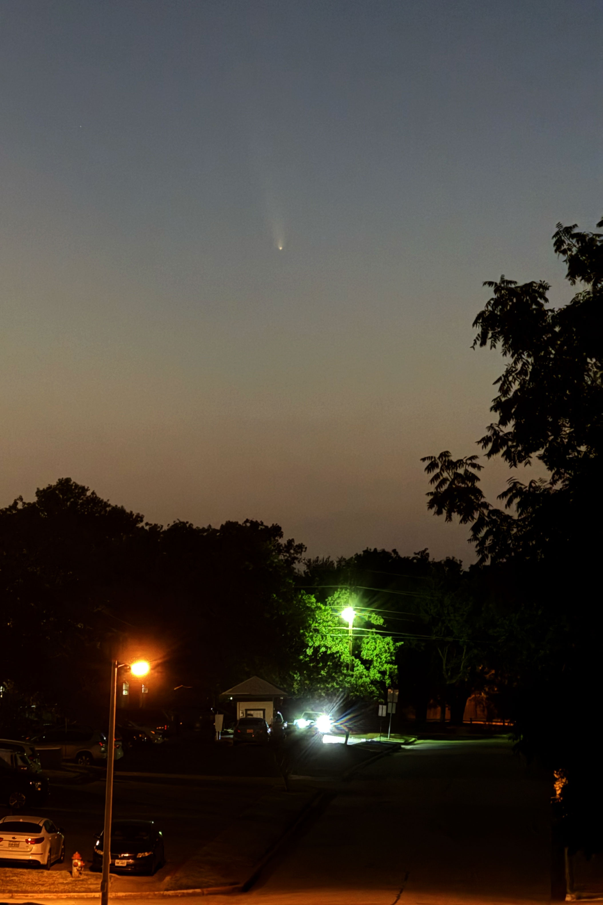 I actually couldn’t see it, but my new iPhone does such an amazing job with night mode that it found the comet quite clearly.