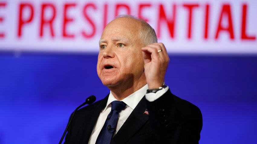 NEW YORK – OCTOBER 01: Democratic vice presidential candidate, Minnesota Gov. Tim Walz, speaks during a debate at the CBS Broadcast Center on October 1, 2024 in New York City. This is expected to be the only vice presidential debate of the 2024 general election. (Photo by Chip Somodevilla/Getty Images)