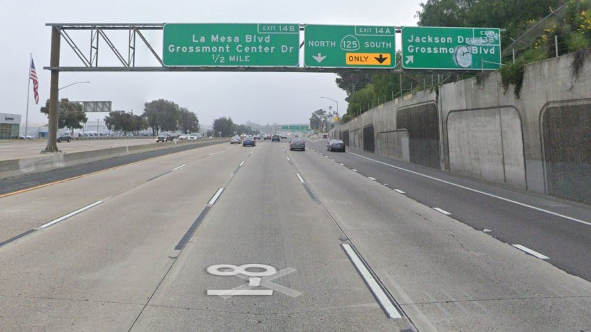 Looking east on Interstate 8 just before Jackson Drive