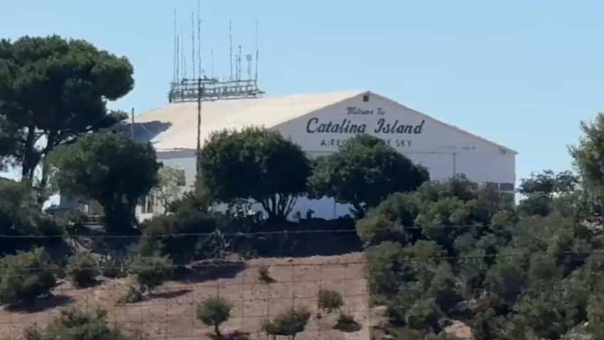 A view of a hangar at Catalina Airport.