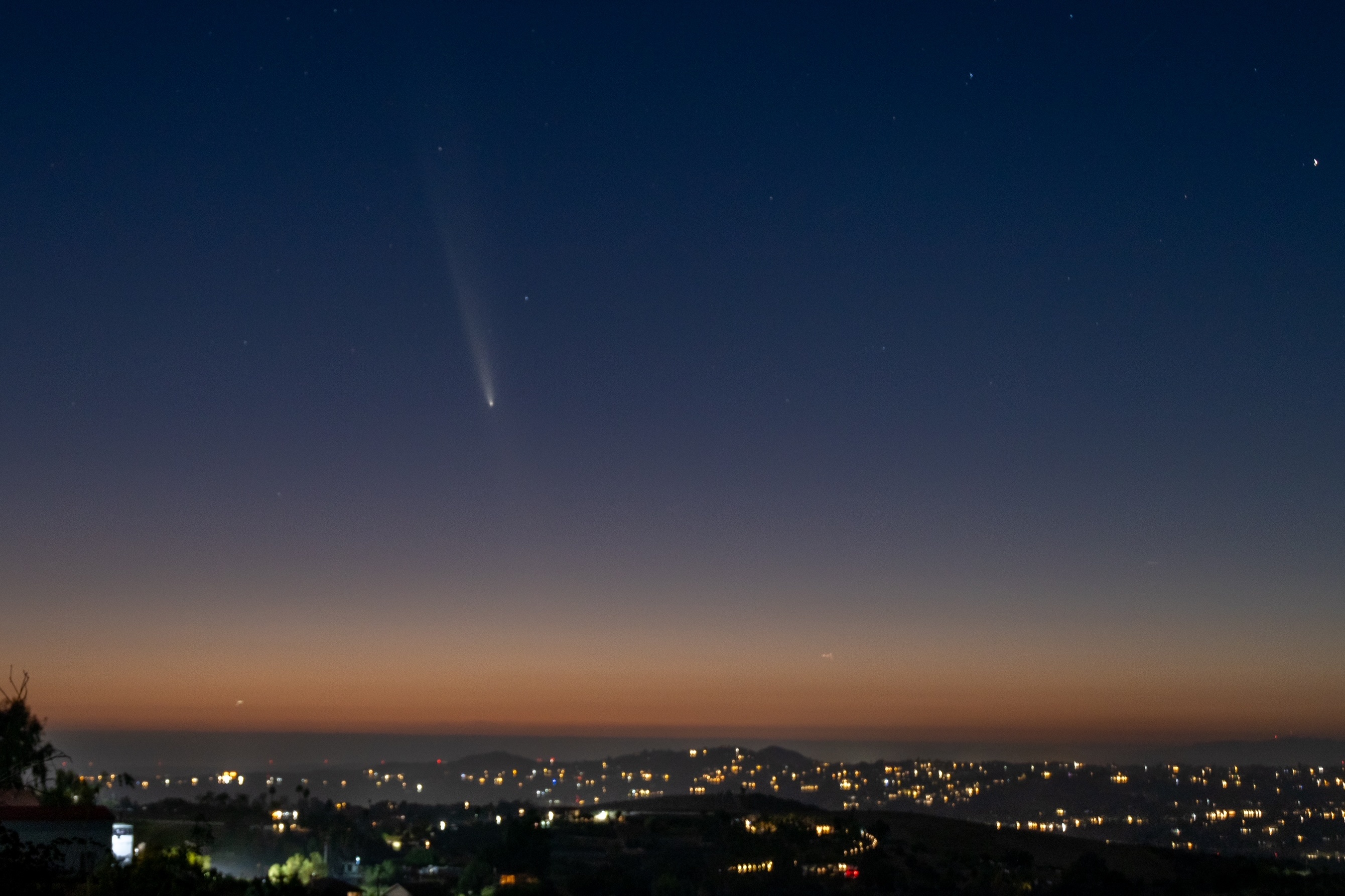 Comet Tsuchinshan-Atlas is visible this month from San Diego. Captured here by Kim DeCew on Oct. 12, 2024.