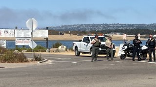 An investigation is underway on Fiesta Island in Mission Bay on Oct. 2, 2024.