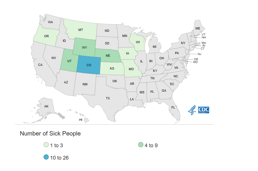 McDonald’s E. Coli outbreak Map of states where people got sick NBC 7 San Diego
