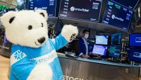 The New York Stock Exchange welcomes Snowflake to usher in the first day of winter on Dec. 21, 2021.