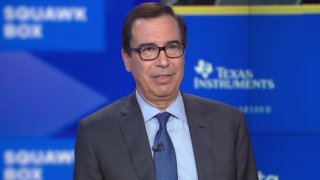 Former Treasury Secretary Steve Mnuchin speaking on CNBC’s Squawk Box in New York on March 14th, 2024. 