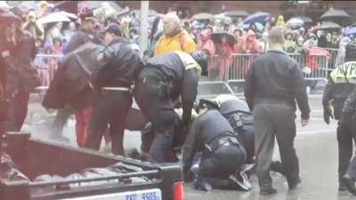 Dozens of protesters taken into custody at Macy's Thanksgiving Day Parade