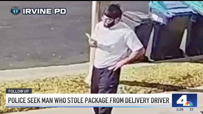 Police seek man who intercepted package from delivery driver in Irvine