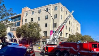 Crews were fighting a structure fire at a high-rise senior living facility in San Diego Nov. 2, 2024. (San Diego Fire-Rescue Department)