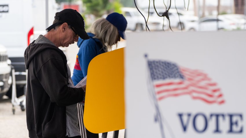 LOS ANGELES, CA – OCTOBER 27: Voters cast their ballots during the early voting process at a polling station ahead of the upcoming 2024 U.S. presidential election on October 27, 2024 in Los Angeles, California. (Photo by Qian Weizhong/VCG via Getty Images)