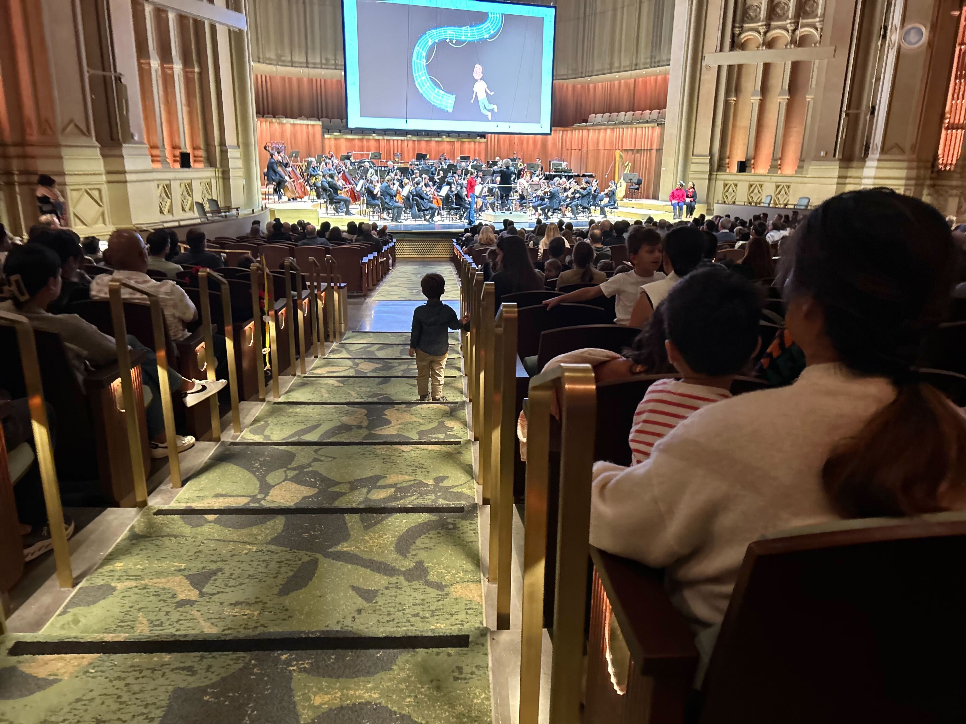 The San Diego Symphony performs a special Dia de los Muertos concert for families on Nov. 2, 2024 in downtown San Diego. (NBC 7 San Diego)