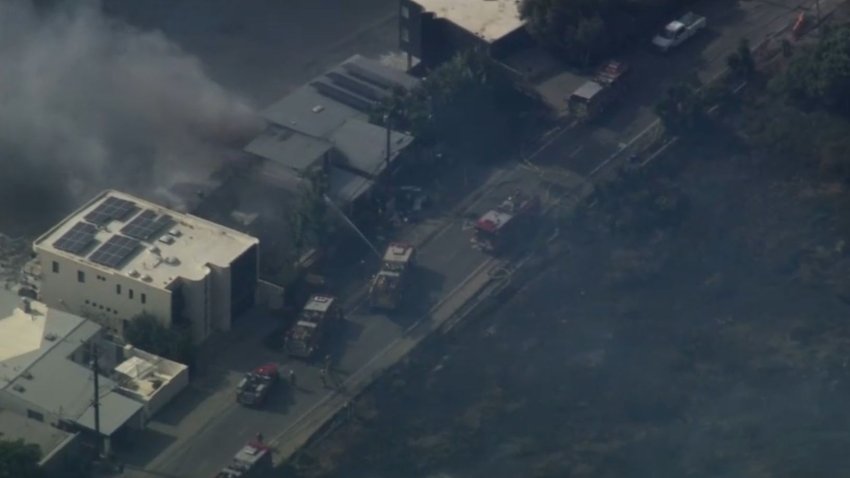 Fire burns a home Wednesday Nov. 6, 2024 in Malibu.