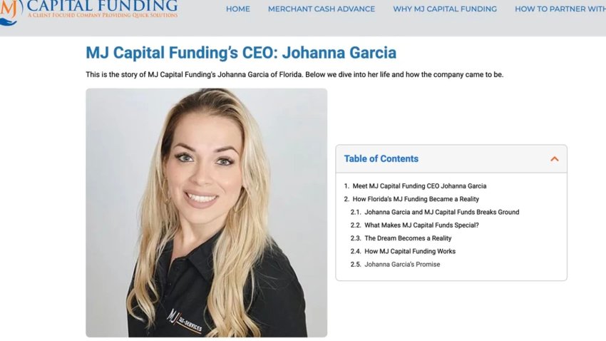 Screenshot of Johanna Michely Garcia of MJ Capital Funding, who was sentenced on Dec. 3, 2024, to 20 years in prison in a Ponzi scheme.