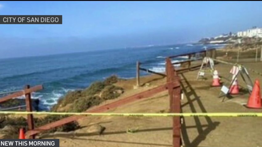 City workers block off portion of Sunset Cliffs in danger of collapse