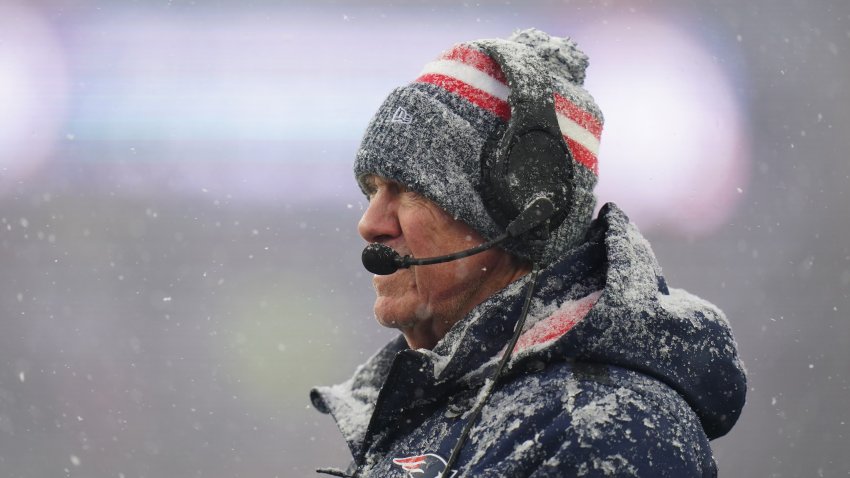 Jan 7, 2024; Foxborough, Massachusetts, USA; New England Patriots head coach Bill Belichick watches from the sideline as they take on the New York Jets at Gillette Stadium. Mandatory Credit: David Butler II-USA TODAY Sports