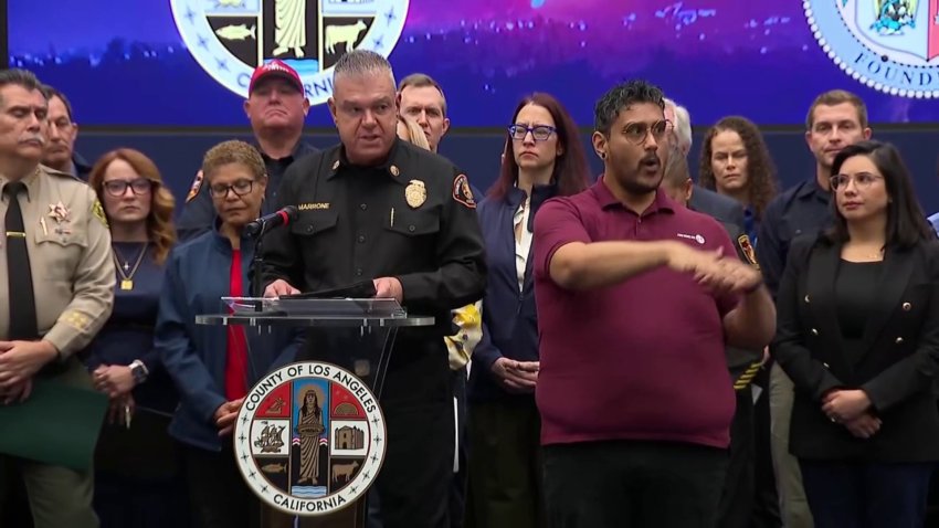 LAFD updating the media at a press conference