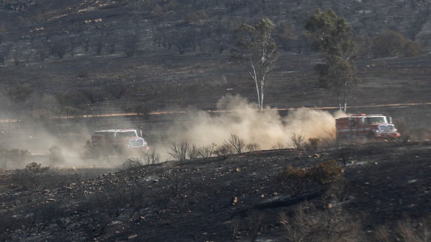 Cal Fire San Diego provided the following photo of the Border 2 fire taken on Jan. 25, 2025.