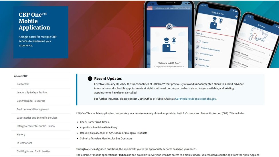 Migrants report issues with CBP One border app after Trump takes office ...