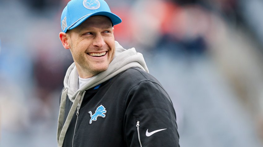 CHICAGO, ILLINOIS – DECEMBER 22: Offensive coordinator Ben Johnson of the Detroit Lions looks on before the game against the Chicago Bears at Soldier Field on December 22, 2024 in Chicago, Illinois. (Photo by Michael Reaves/Getty Images)