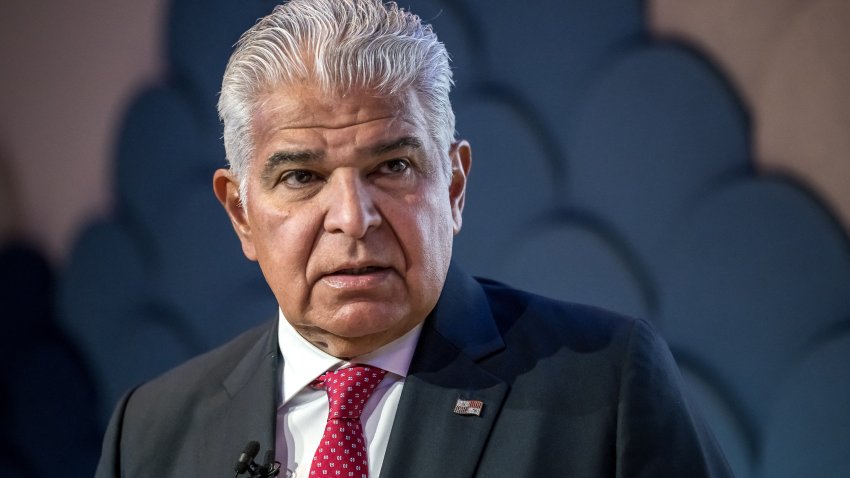 Panama's President Jose Raul Mulino looks on during the World Economic Forum annual meeting in Davos on Jan. 22, 2025.