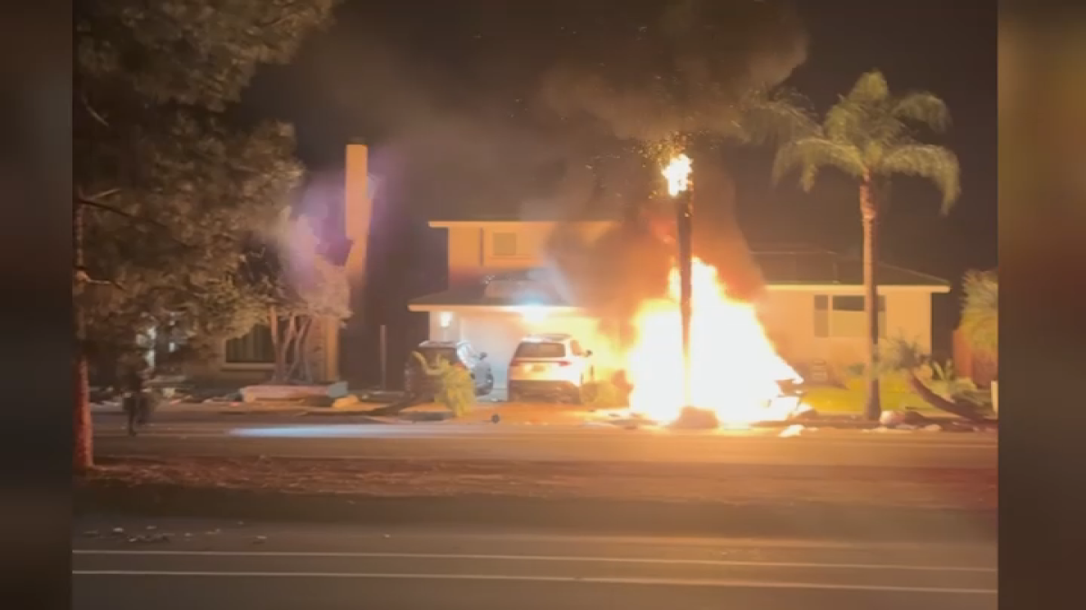 Good Samaritan pulls woman from fiery car crash outside his home in La Mesa