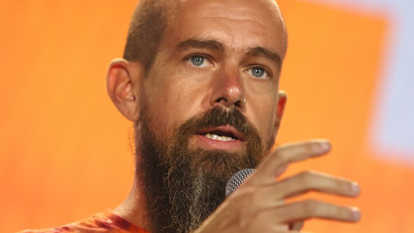 Jack Dorsey, CEO of Square, speaks on stage at the Bitcoin 2021 Convention, a cryptocurrency conference held at the Mana Convention Center in Wynwood in Miami, Florida, on June 4, 2021.