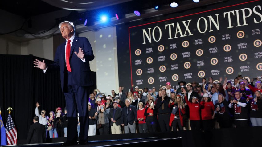U.S. President Donald Trump speaks at an event about the economy at the Circa Resort and Casino in Las Vegas, Nevada, U.S., January 25, 2025. 