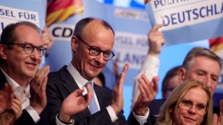 Friedrich Merz, CDU/CSU, chancellor candidate and leader of the German Christian Democrats (CDU).