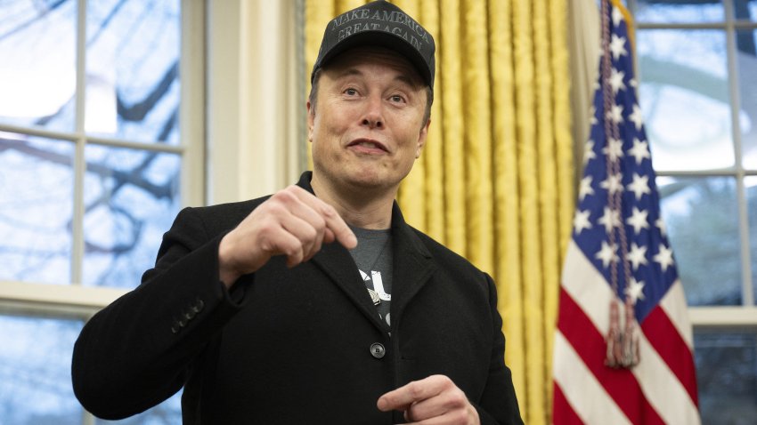 Elon Musk speaks in the Oval Office