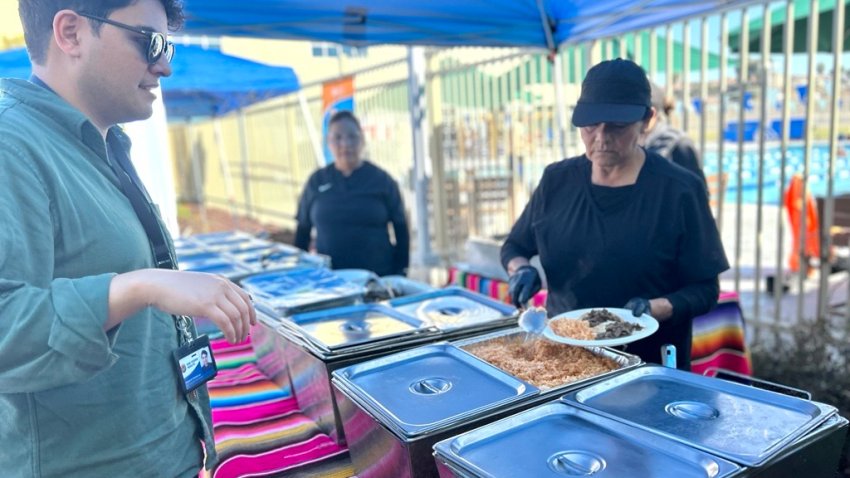 Eligible taxpayers and volunteers enjoyed free street tacos served outside the Border View YMCA in San Ysidro, Sat. Feb. 22, 2025.