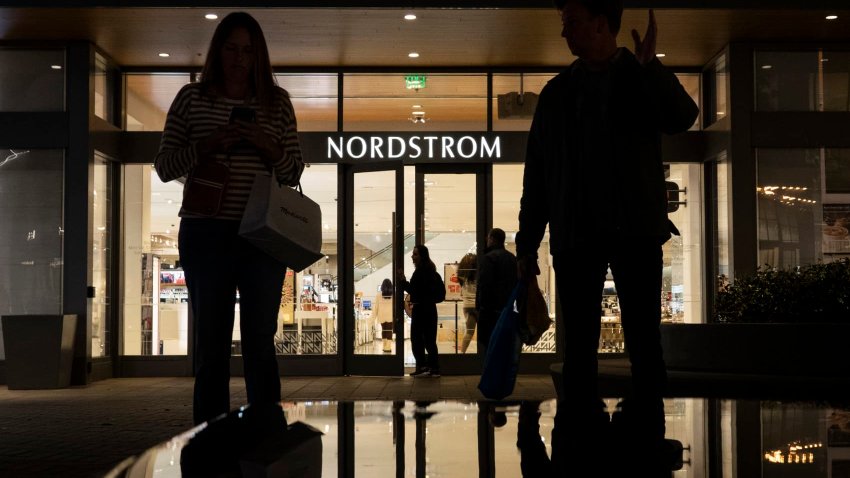 Shoppers walk near a Nordstrom store at the Westfield UTC shopping center on Jan. 31, 2025 in San Diego, California.