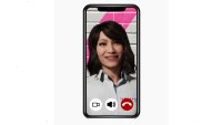 An AI avatar conducting video calls with a patients.