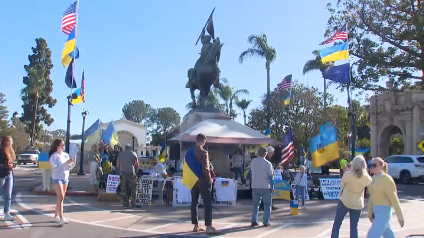 Rally at Balboa Park, in support of Ukraine, March 8, 2025.