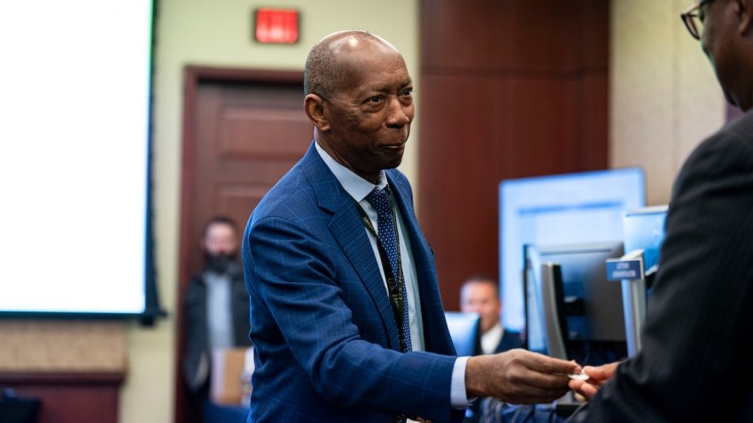 Sylvester Turner, a Democrat from Texas, draws a number during the biennial office lottery draw on Capitol Hill in Washington, DC, US, on Thursday, Nov. 21, 2024.