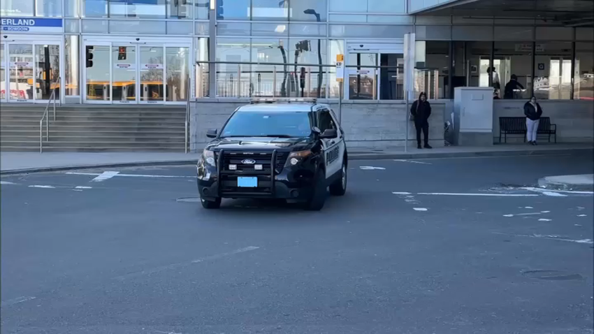 Police at the Wonderland MBTA Station in Revere, Massachusetts, on March 7, 2025.