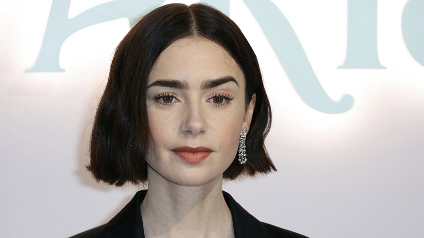 "Emily in Paris" star Lily Collins in Paris on Sept. 12, 2024.