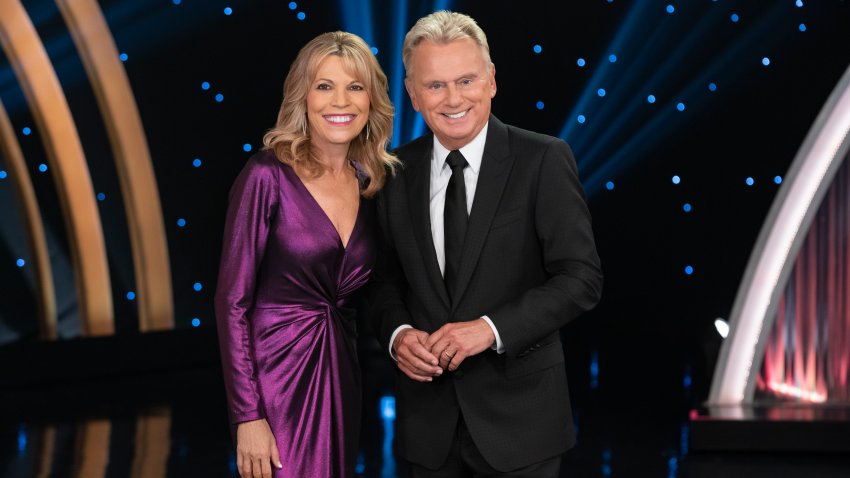 "Celebrity Wheel of Fortune" stars Vanna White and Pat Sajak.