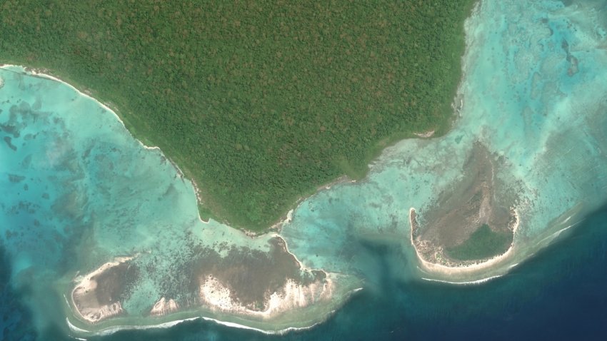 Maxar closeup satellite imagery of North Sentinel Island