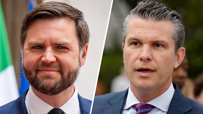 Vice President JD Vance (left) and Defense Secretary Pete Hegseth (right).