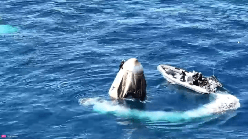 SpaceX splashed down off the coast of Oceanside on Friday April 4, 2025.