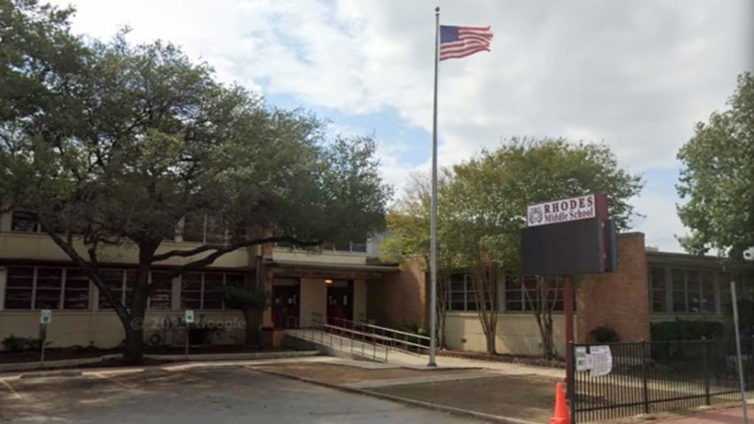 File photo of Rhodes Middle School in Texas.