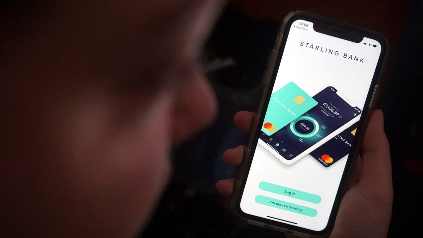 The Starling Bank app displayed on a person’s phone.