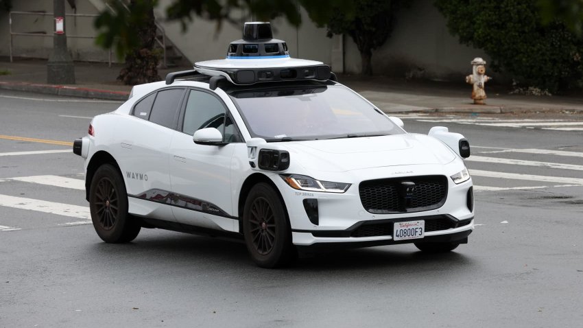 A Waymo autonomous vehicle drives along Masonic Avenue on April 11, 2022 in San Francisco, California. 