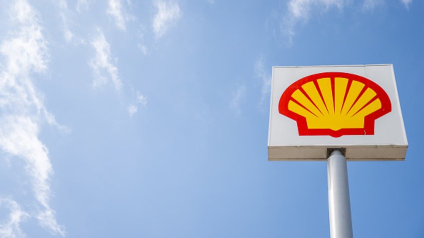 The Shell gas station logo is displayed on February 13, 2025 in Austin, Texas.