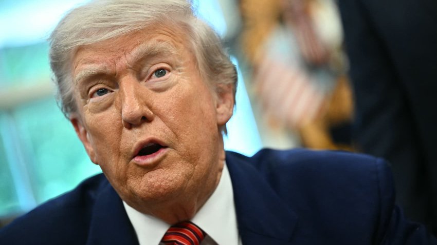 US President Donald Trump prepares to sign executive orders in the Oval Office of the White House in Washington, DC, on May 23, 2025.