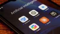 In this photo illustration, the artificial intelligence (AI) apps DeepSeek, ChatGPT, Google Gemini, Copilot, Claude, and Perplexity seen displayed on a smartphone.