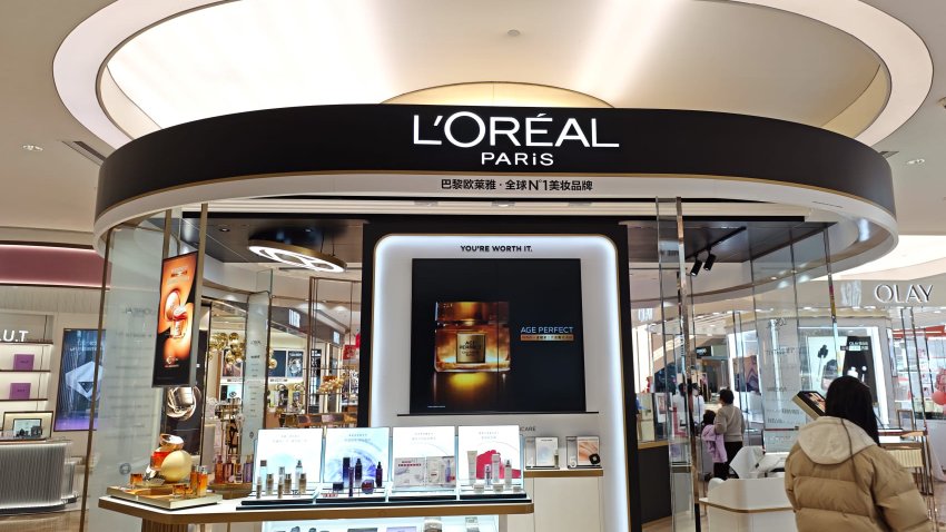 A L ‘Oreal store near the Nanjing Road Pedestrian Street in Shanghai, China on April 1, 2025.
