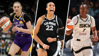 Split image of Cameron Brink, A'ja Wilson and Ariel Atkins