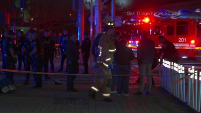 Train severs leg of man crawling between rail cars in Gaslamp